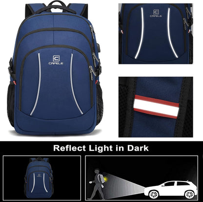 RFID Cafele Laptop Backpack Travel Computer Backpack College Bookbag School Backpack with USB Charging Port