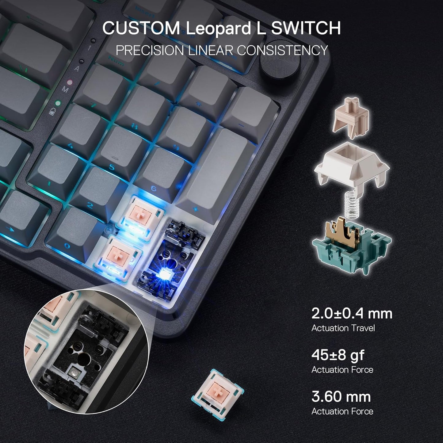 Redragon K686 PRO 98 Keys Wireless Gasket RGB Gaming Keyboard, 3-Modes Anime Mechanical Keyboard w/Hot-Swap Socket, Dedicated Knob Control & Sound Absorbing Pads, Custom Hi-Fi Linear Switch