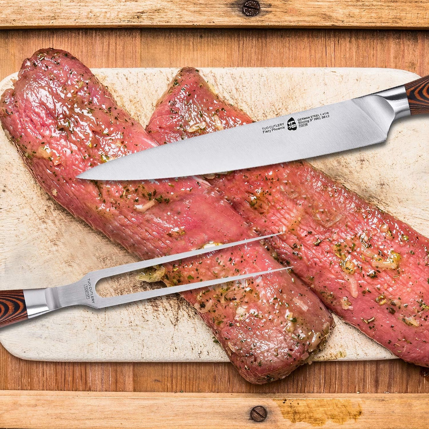 TUO Boning Knife - Razor Sharp Fillet Knife - High Carbon German Stainless Steel Kitchen Cutlery - Pakkawood Handle - Luxurious Gift Box Included - 7 inch - Fiery Phoenix Series