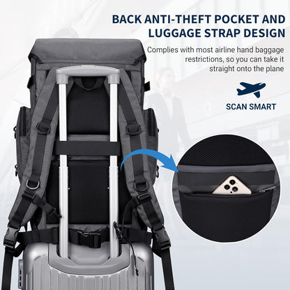 WITZMAN Travel Backpack for Men Women Carry on Bags for Airline Approved Convertible Duffle Luggage Backpack Shoe Compartment