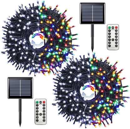 JMEXSUSS 2 Pack 75.5ft Orange Solar Christmas Lights, Total 400 LED Solar String Lights Outdoor Waterproof, 8 Modes Orange Halloween Lights for Tree Patio Garden Thanksgiving Halloween Decorations