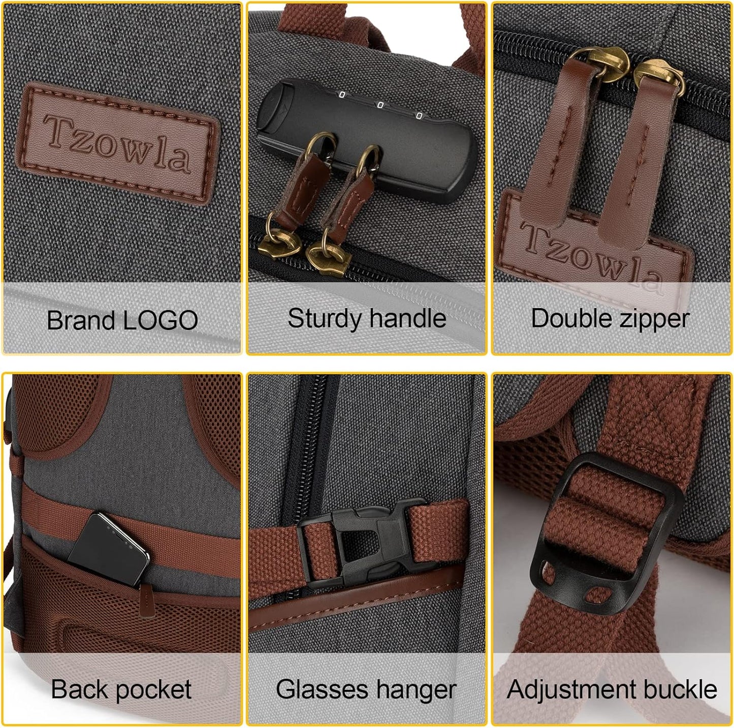 Tzowla Laptop Travel Slim School Backpack Water Resistant Anti-Theft Bag with USB Charging Port and Lock 15.6 Inch Computer Business Backpacks for Men Women College Student Gift,Bookbag Casual Daypack