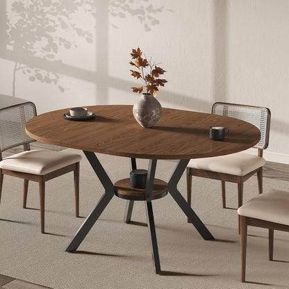 Extendable Round Dining Table to Oval | MECHYIN