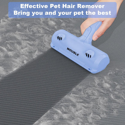 Wouble Pet Hair Remover Roller, Reusable Lint Roller for Pet Hair,Self Clean Dog Cat Fur Removal Brush, from Carpet, Furniture, Rugs, Laundry, Bedding, Sofa-White