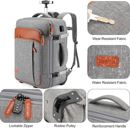 Lumesner Carry on Backpack, Extra Large 40L Flight Approved Travel Backpack for Men & Women