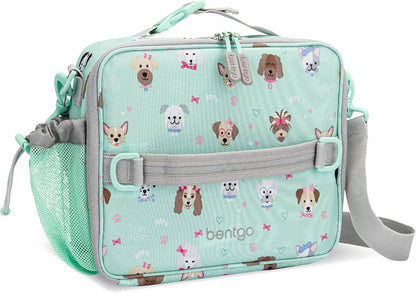 Bentgo® Kids Lunch Bag - Durable, Double Insulated, Water-Resistant Fabric, Interior & Exterior Zippered Pockets, Water Bottle Holder - Ideal for Children 3+ (Shark)