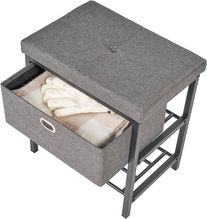 Neatfreak Storage Bench With Drawer - Entryway Seat With Shoe Rack - Home Decor Stool for Mudroom, Foyer or Foot Rest - 13 x 18 x 19 Inch