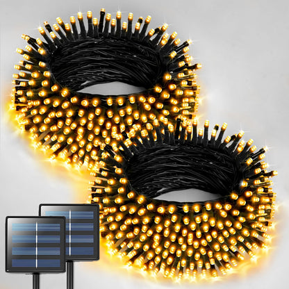 JMEXSUSS 2 Pack 75.5ft Orange Solar Christmas Lights, Total 400 LED Solar String Lights Outdoor Waterproof, 8 Modes Orange Halloween Lights for Tree Patio Garden Thanksgiving Halloween Decorations