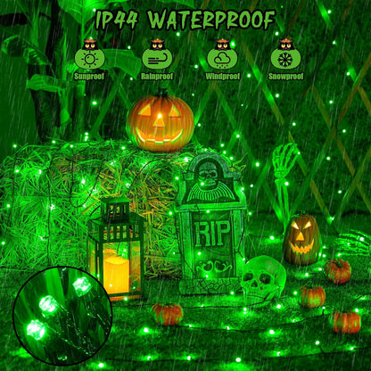 JMEXSUSS 2 Pack 75.5ft Orange Solar Christmas Lights, Total 400 LED Solar String Lights Outdoor Waterproof, 8 Modes Orange Halloween Lights for Tree Patio Garden Thanksgiving Halloween Decorations
