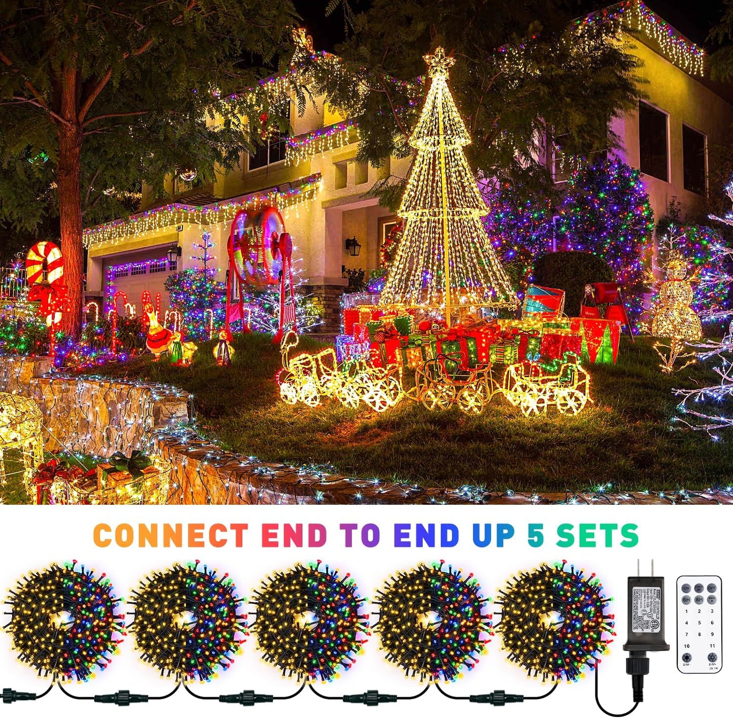 JMEXSUSS 66ft 200 LED Halloween Lights Outdoor, Orange String Lights Clear Wire, 8 Modes Orange Halloween Christmas String Lights Plug in for Tree Indoor Patio Garden Thanksgiving Decorations