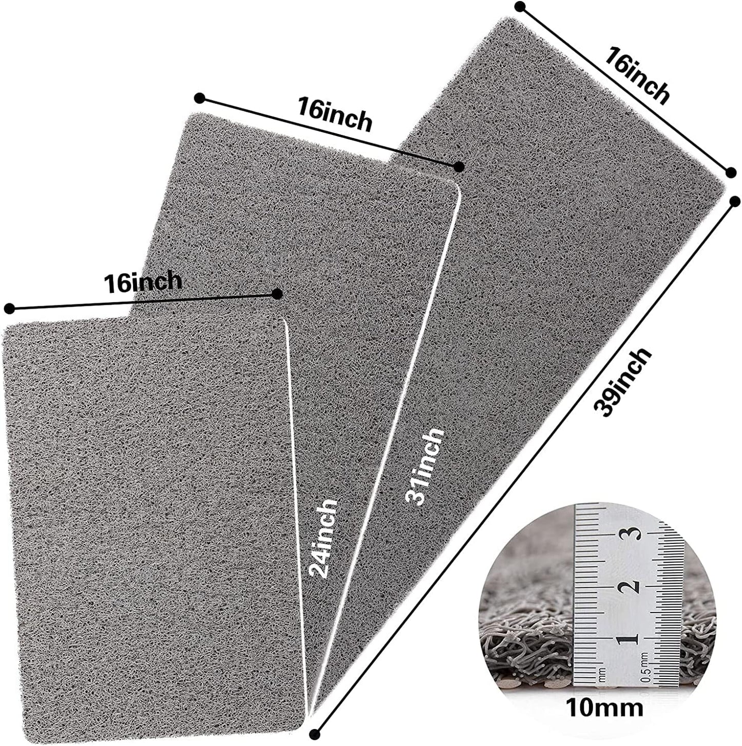 Square Shower Mat, Non Slip Bath Mat, Loofah Shower Stall Mats for Walk-in Shower, 32 x 32 Inches Shower Floor Mat with Drain, Bath Mats for Showers Bathroom, Tub, Seniors