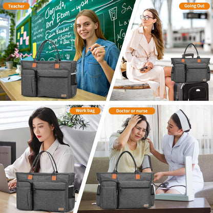 Laptop Tote Bag, Middle Size Computer Messenger Teacher Bag with 15.6'' Padded Laptop Sleeve - PuriLite
