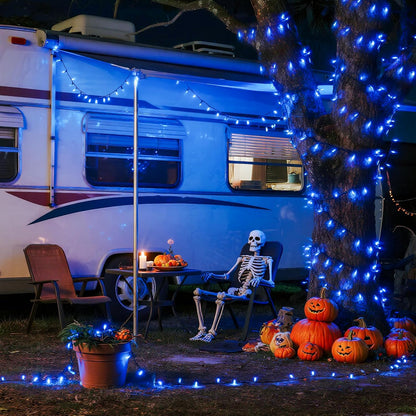 JMEXSUSS 66ft 200 LED Halloween Lights Outdoor, Orange String Lights Clear Wire, 8 Modes Orange Halloween Christmas String Lights Plug in for Tree Indoor Patio Garden Thanksgiving Decorations