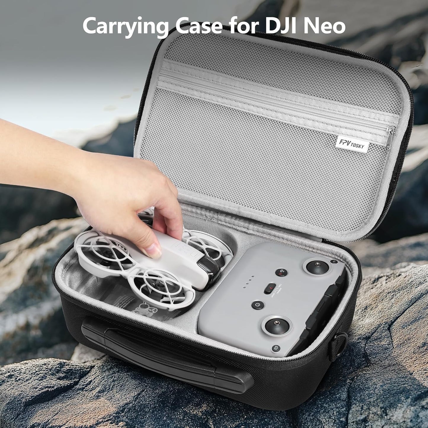 FPVtosky Carrying Case for DJI NEO, Porable Travel Storage Bag for DJI NEO Drone Aceessories (for DJI NEO, Black)