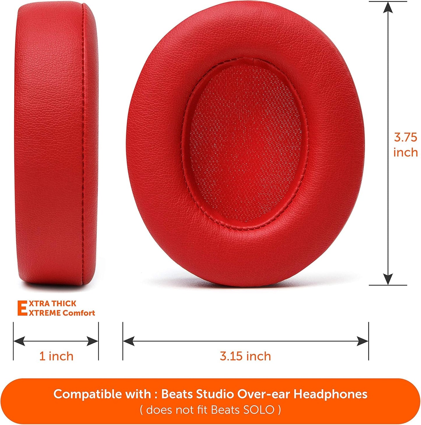 WC Wicked Cushions Replacement Ear Pads for Beats Studio 2 & 3 (B0501, B0500) Wired & Wireless | Does NOT Fit Beats Solo | Softer PU Leather, Enhanced Foam & Stronger Adhesive | Black