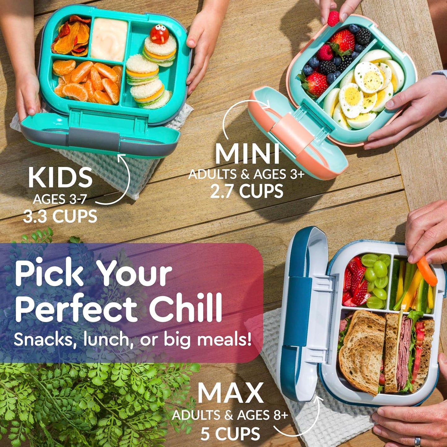 Bentgo Chill Kids Leak-Proof Lunch Box - 4-Compartment Bento Box with Built-In Ice Pack, 3.3 Cup Capacity, PFAS & BPA-Free, Microwave & Dishwasher Safe, Ideal Size for Ages 3 to 7 (Aqua)