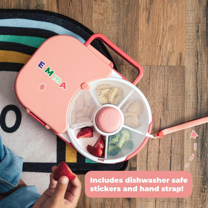 GoBe Kids Lunchbox - Reusable Snack Container with 5 Compartment Dispenser and Lid | BPA and PVC Free | Dishwasher Safe | No Spill, Leakproof