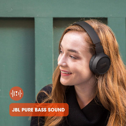 JBL Tune 520BT - Wireless On-Ear Headphones, Up to 57H Battery Life and Speed Charge, Lightweight, Comfortable and Foldable Design, Hands-Free Calls with Voice Aware (Black)