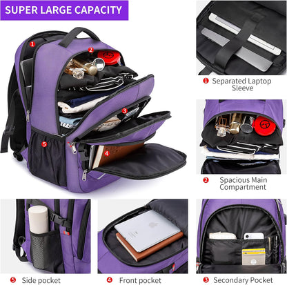 RFID Cafele Laptop Backpack Travel Computer Backpack College Bookbag School Backpack with USB Charging Port