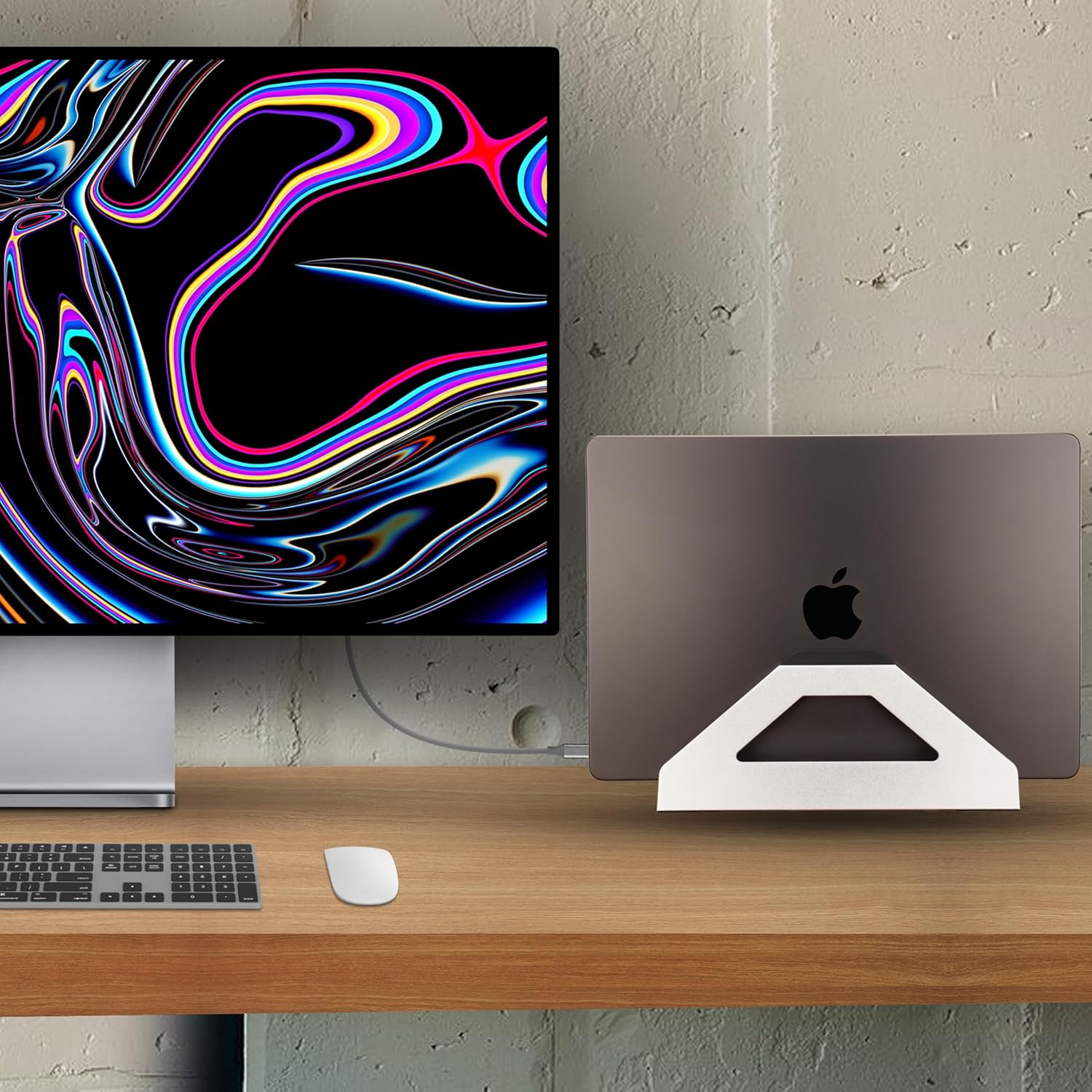 Vertical Laptop Stand for Desk | Tool-Free Adjustable MacBook & Laptop Holder, Space-Saving Aluminum Stand for 10-17" Laptops - PuriLite