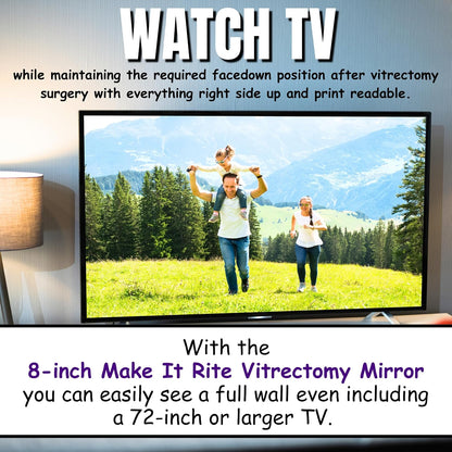 8" Rite Time 2-way Make It Rite Mirror for face down vitrectomy eye sight recovery (8" wide x 4" tall)
