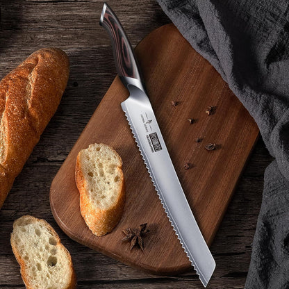 HOSHANHO Bread Knife 10 inch, Japanese High Carbon Stainless Steel Serrated Bread Knife, Professional Bread Cutting Knife for Homemade Bread