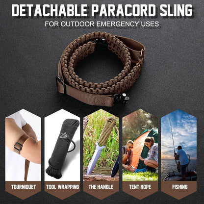 VVAAGG Two-Point Sling with Swivel, Non-Slip Paracord Sling with Adjustable Length Strap
