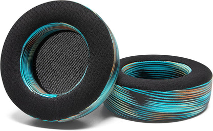 WC Freeze Virtuoso - Hybrid Fabric Cooling Gel Replacement Earpads for Corsair Virtuoso Gaming Headset, Made by Wicked Cushions, Improved Durability, Thickness and Sound Isolation |Navy Tiger