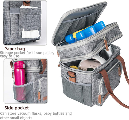 Lunch Bag Women Insulated Lunch Box for Work, Purple Expandable Large Lunch Bags, Leakproof Double Deck Lunch Box Cooler Bag（Purple）