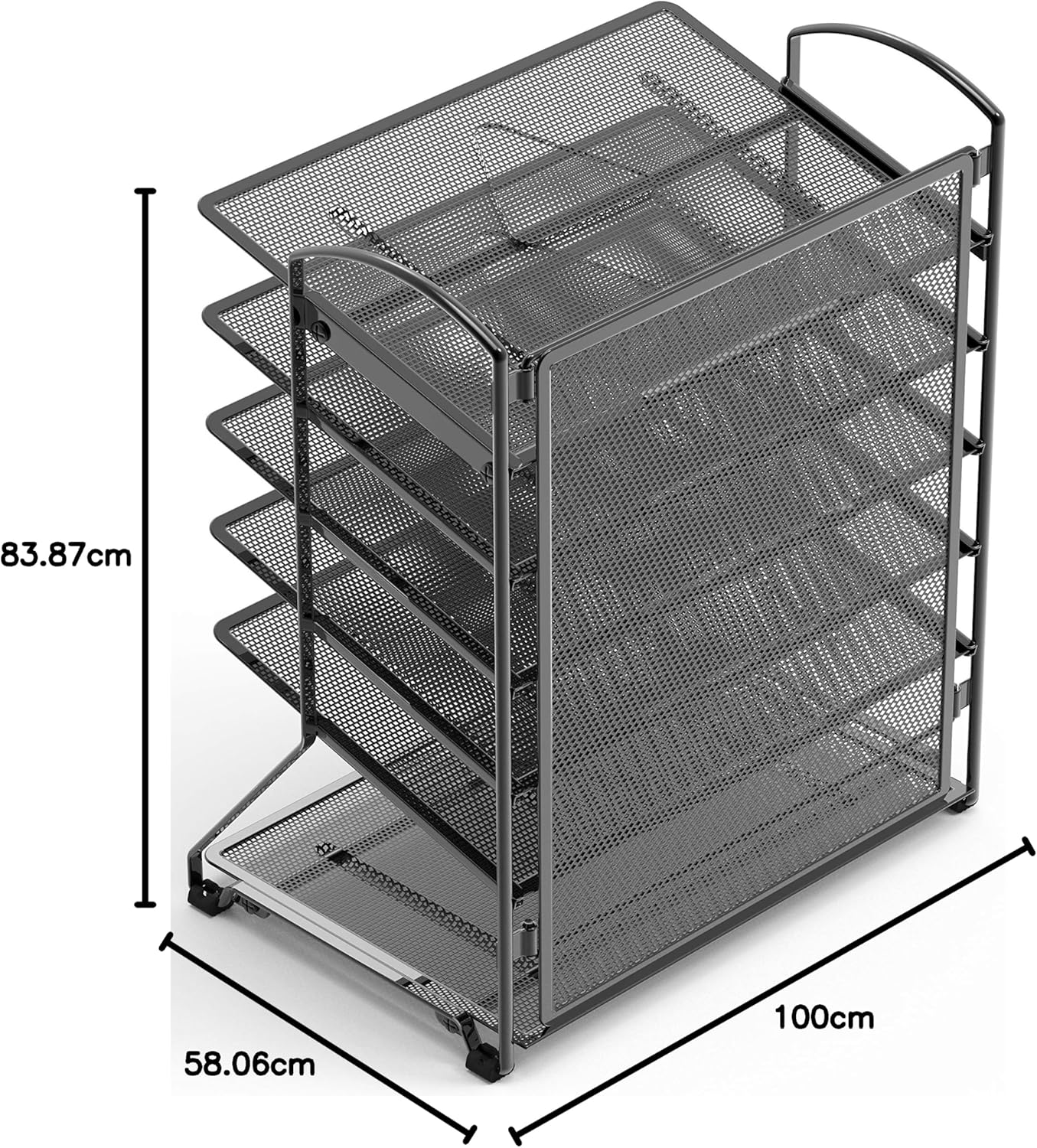 6 Tier Sliding File Organizer, Metal Desk Letter Tray with Removable Sliding Trays for Document, Mail and Paper Storage