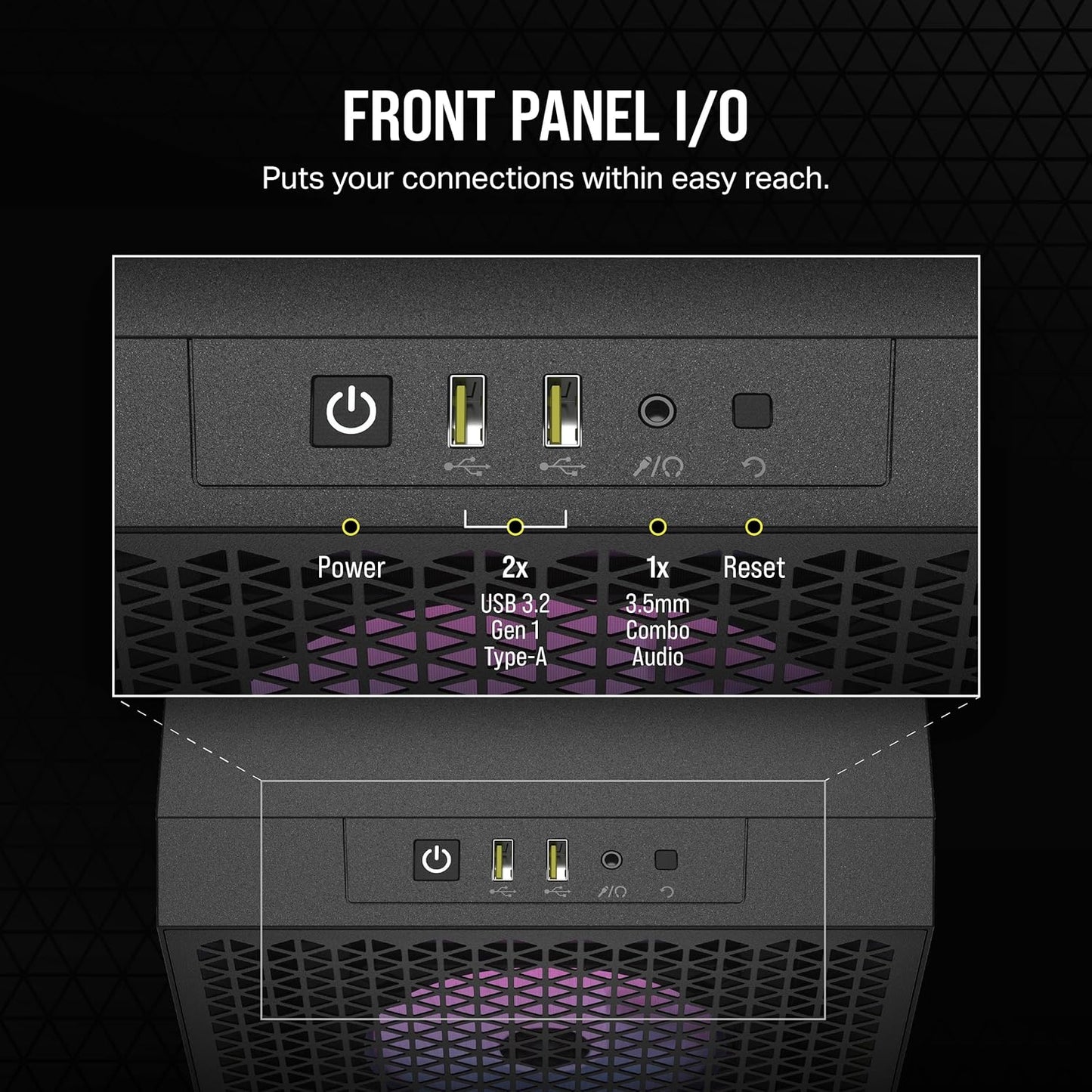 CORSAIR 3000D Airflow Mid-Tower PC Case – 2X SP120 Elite Fans – Four-Slot GPU Support – Fits up to 8X 120mm Fans – High-Airflow Design – Black