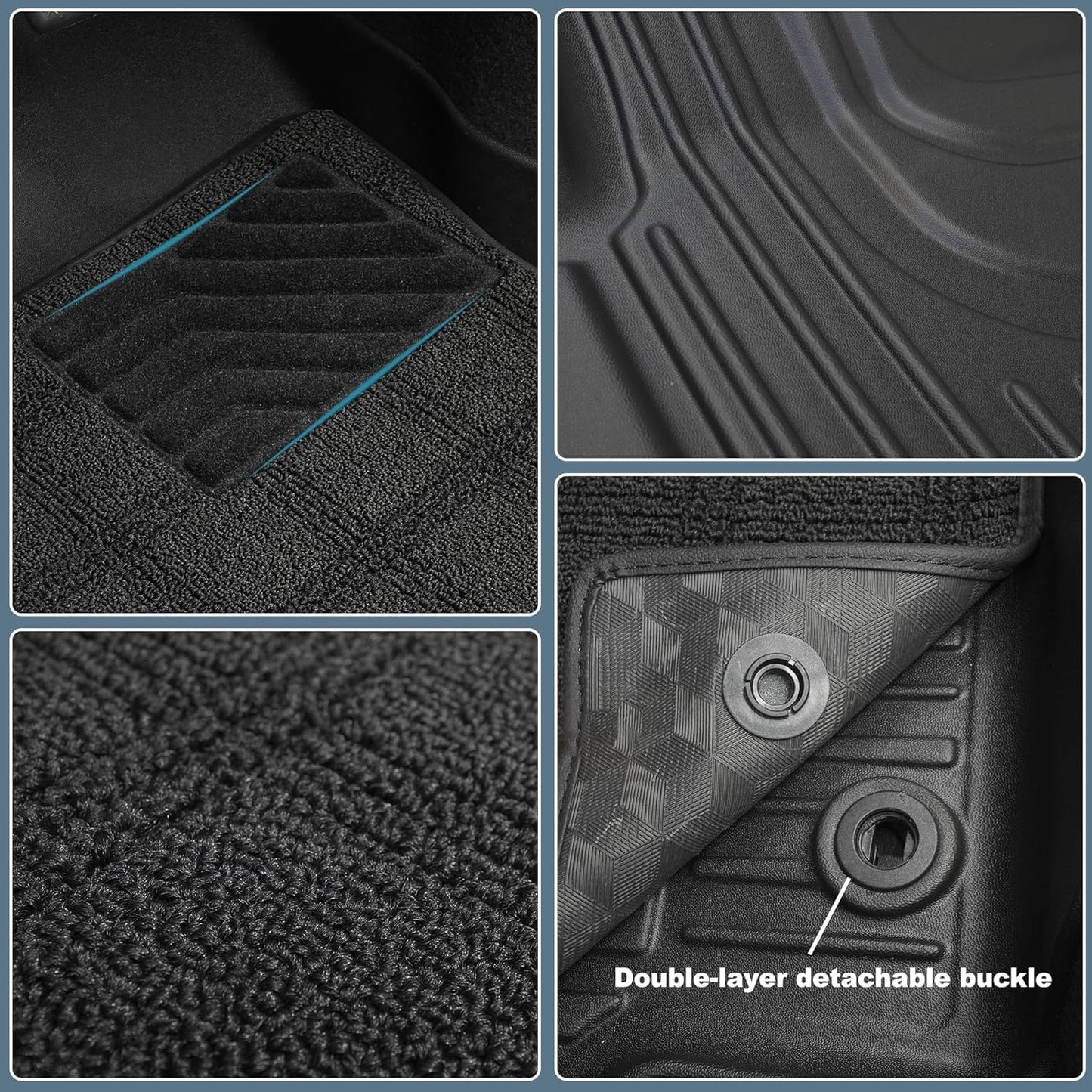AOMSAZTO Floor Mats & Trunk Mat for 2024 2025 Chevy Equinox EV (Non Fuel),TPE All Weather Protection 2 Rows Car Floor Liners with Cargo Liner for Chevrolet Equinox EV (Non Fuel)