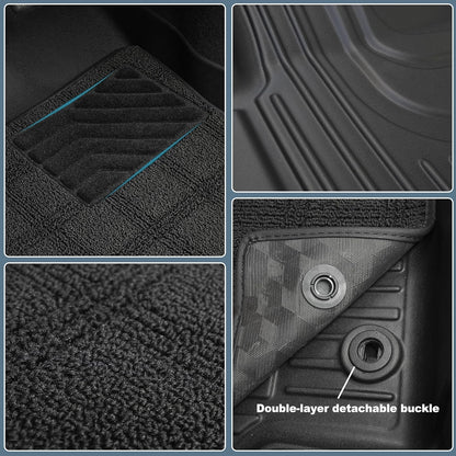 AOMSAZTO Floor Mats & Trunk Mat for 2024 2025 Chevy Equinox EV (Non Fuel),TPE All Weather Protection 2 Rows Car Floor Liners with Cargo Liner for Chevrolet Equinox EV (Non Fuel)