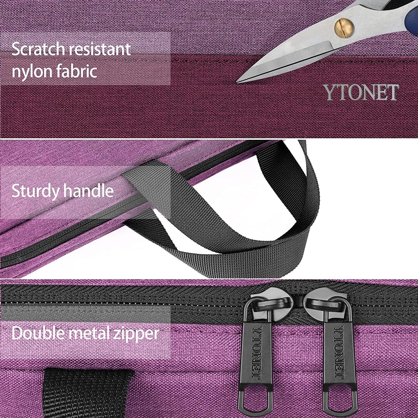 Ytonet Laptop Sleeve, 15.6 inch TSA Laptop Bag Laptop Case Water Resistant Computer Carrying Bag Compatible for Lenovo, HP, Dell, Asus Notebook, Gifts for Men Women, Grey