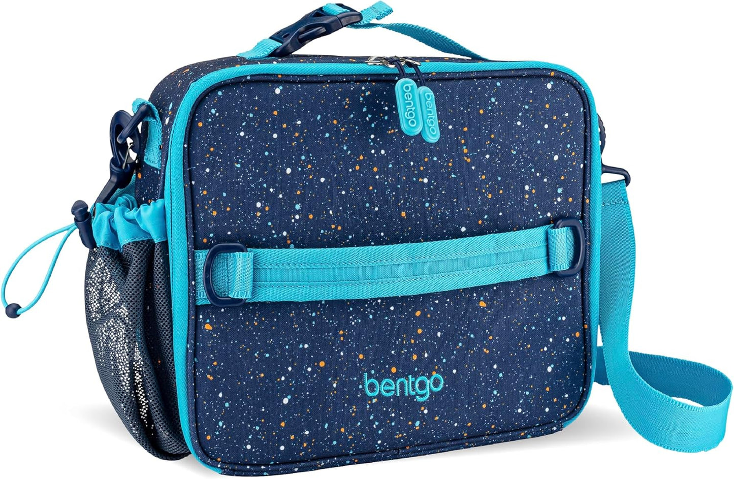 Bentgo® Kids Lunch Bag - Durable, Double Insulated, Water-Resistant Fabric, Interior & Exterior Zippered Pockets, Water Bottle Holder - Ideal for Children 3+ (Shark)