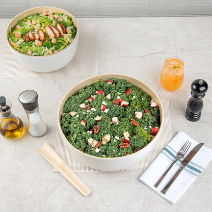 Restaurantware-Bambuddha 15 Ounce Small Salad Bowl, 1 Heavy-Duty Round Salad Bowl - Sustainable, Reusable, Black Bamboo Serving Dish, for Serving Salads, Fruits, and Appetizers