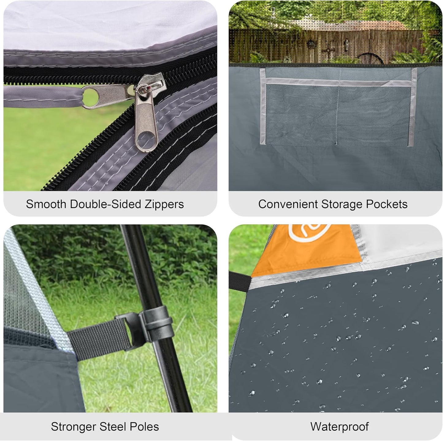 CAMPROS CP Tent 2/4/6 Person Tents, Waterproof Dome Camping Tent with Rainfly, Large Mesh Windows, Wider Door, Easy Setup, Portable with Carry Bag