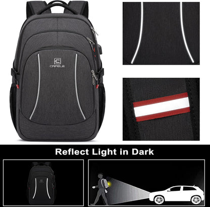 RFID Cafele Laptop Backpack Travel Computer Backpack College Bookbag School Backpack with USB Charging Port