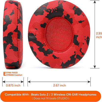 WC Extra Thick Replacement Earpads for Beats Solo 2 & 3 by Wicked Cushions - Ear Pads for Beats Solo 2 & 3 Wireless ON-Ear Headphones - Soft Leather, Luxury Memory Foam, Strong Adhesive | White