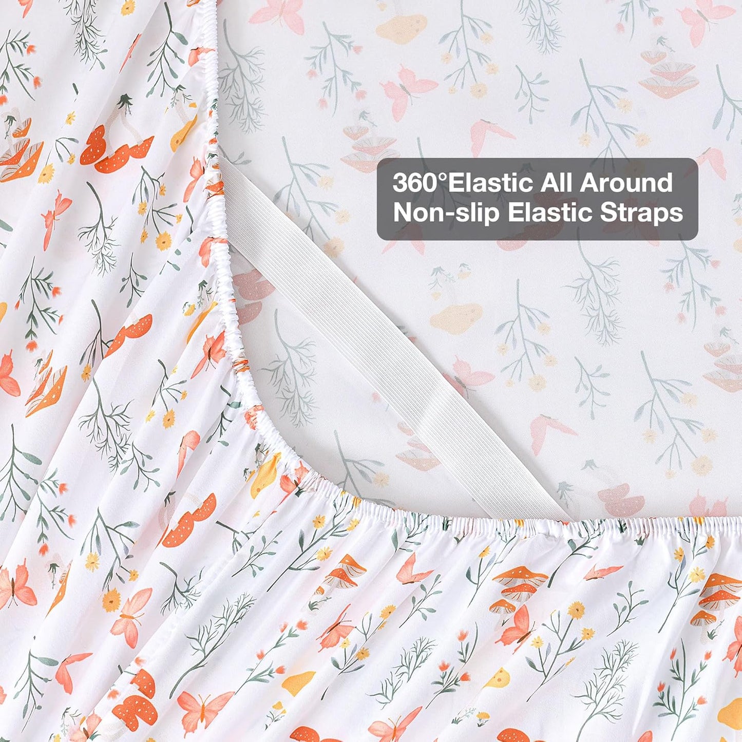 Viviland Floral Queen Sheet Set - 4 Piece Vintage Pink & Yellow Flower Patterned Bed Sheets - Soft, Breathable Microfiber Sheets with Deep Pocket, Non-Slip Fitted Sheets & Pillowcases