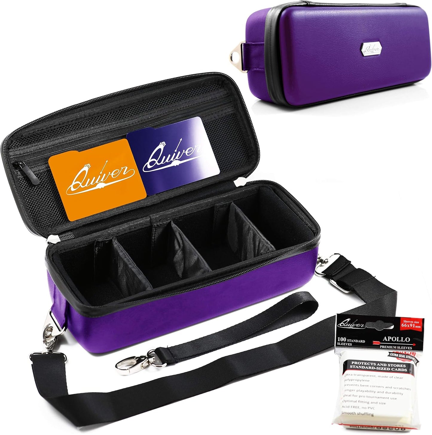 Pink Bolt Card Carrying Case - Playing Card Case Deck Box Storage, Compatible with TCG, Magic: the Gathering Commander MTG, YuGiOh & other Trading Cards (+ 100 Apollo Sleeves)