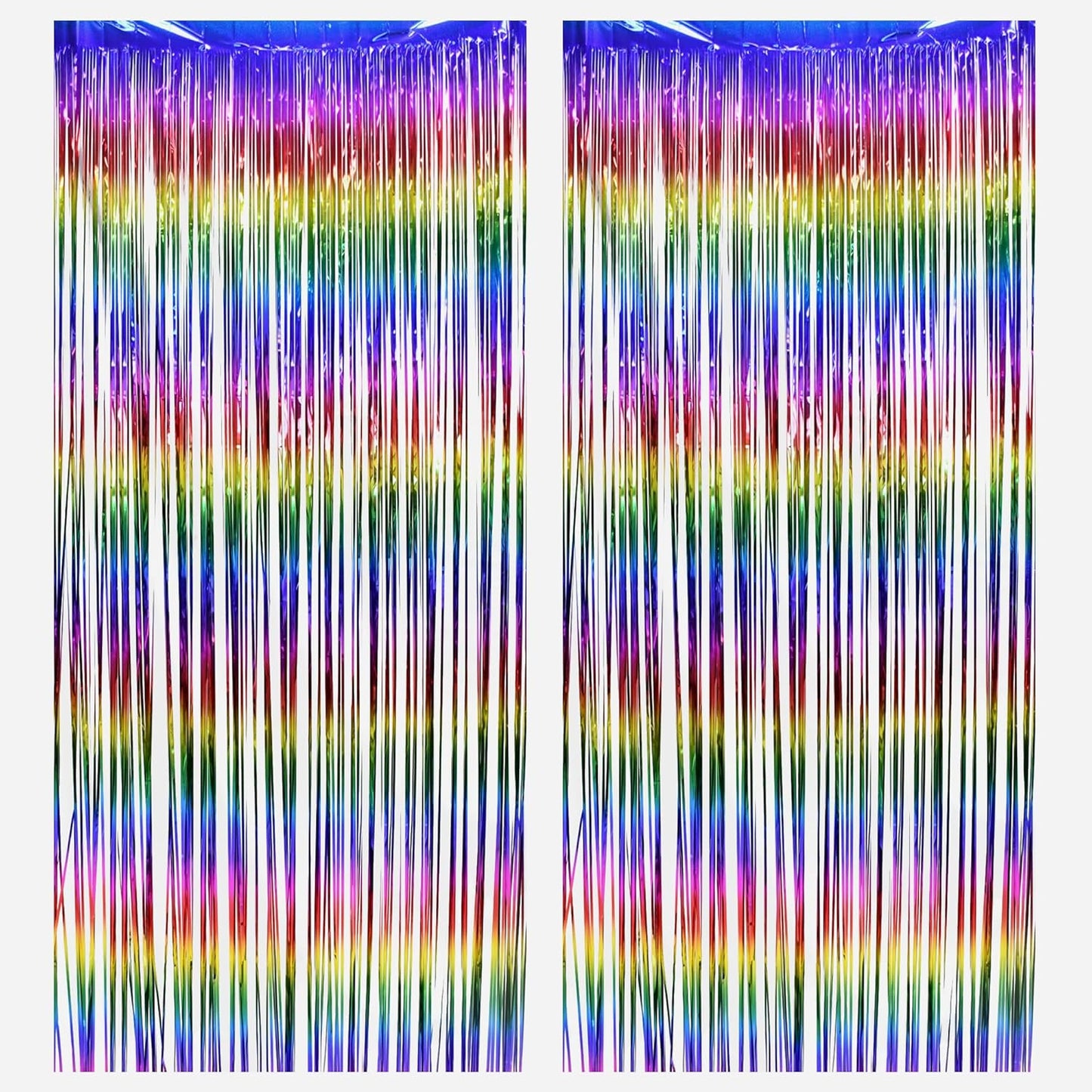 BRAVESHINE Pink Glitter Tinsel Foil Fringe Curtain - 2 Pcs 3.2x8.2 ft Metallic Party Supplies Photo Backdrop for Girl Princess Birthday Unicorn Bachelorette Butterfly Bridal Shower Party Decorations