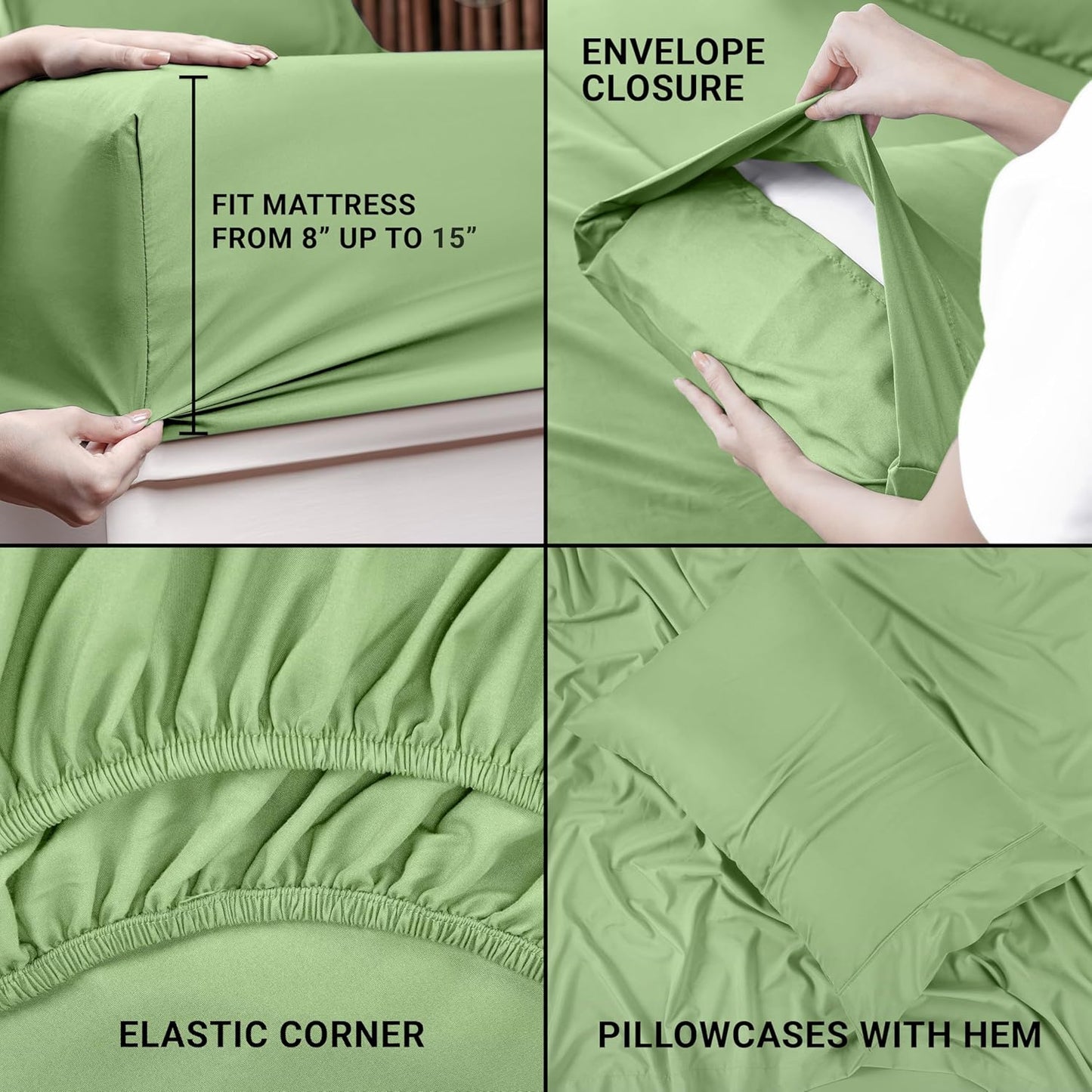 Utopia Bedding Queen Bed Sheet Set - 4 Piece Bedding - Soft Brushed Microfiber Fabric - Shrinkage & Fade Resistant - Easy Care (White)