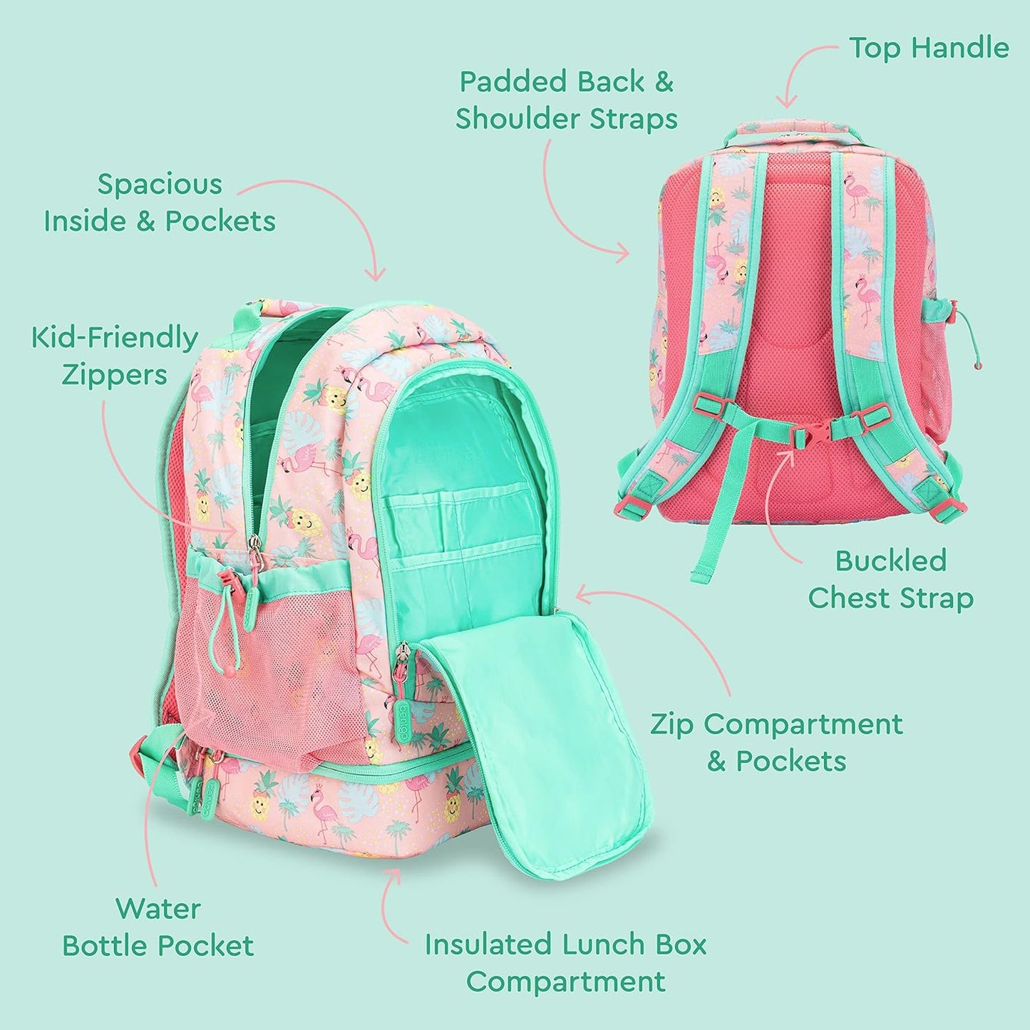 Bentgo Kids Prints 2-in-1 Backpack & Insulated Lunch Bag (Dinosaur)