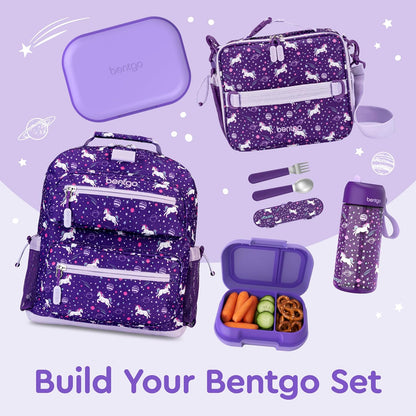 Bentgo Chill Kids Leak-Proof Lunch Box - 4-Compartment Bento Box with Built-In Ice Pack, 3.3 Cup Capacity, PFAS & BPA-Free, Microwave & Dishwasher Safe, Ideal Size for Ages 3 to 7 (Aqua)