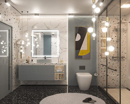 Keonjinn 40 x 24 Inch LED Mirror, Bathroom Mirror with Lights, LED Vanity Mirror, Wall Mounted Anti-Fog Dimmable Lighted Makeup Mirror for Bedroom, IP54 Waterproof (Horizontal/Vertical)