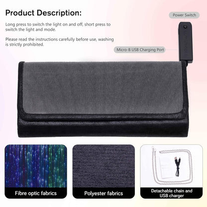 Larcenciel Clutch Purse for Women, LED Light Up Purse - 11 Neon Glow Modes, Holographic Evening Bag with Chain Strap, Rechargeable Party Handbag for Prom Disco Club Bar Night Events Weddings (Black)