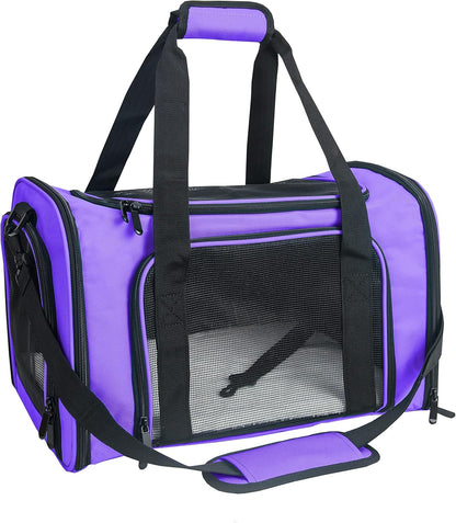 NextFri Soft Sided Carrier for Cats Dogs,TSA Airline Approved Collapsible Travel Pet Carrier (Magenta, Medium)