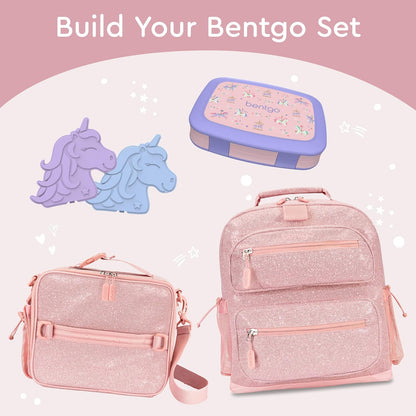Bentgo Kids Prints (Unicorn) - Leak-Proof, 5-Compartment Bento-Style Kids Lunch Box - Ideal Portion Sizes for Ages 3 to 7 - BPA-Free and Food-Safe Materials
