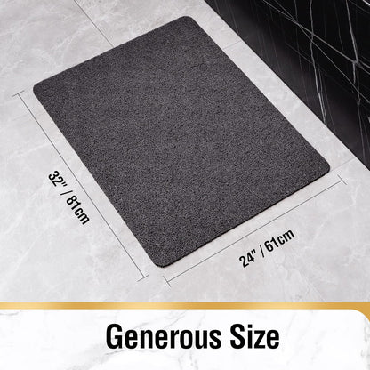 HITSLAM Shower Mat Non Slip, 24 x 16 Inch Bathtub Mat Non Slip with Drain, Soft PVC Loofah Bath Mat for Tub, Quick Drying Bathroom Shower Mat, Grey